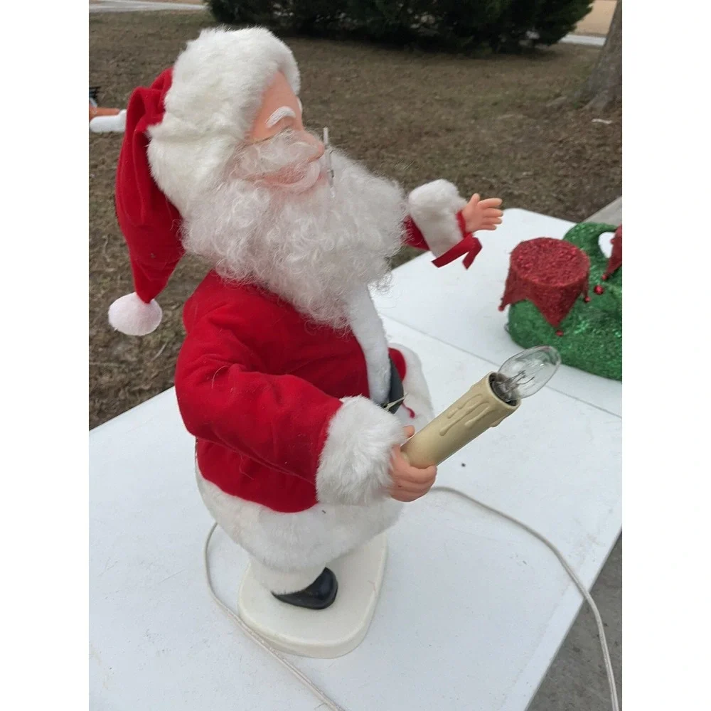 Vintage National Rennoc Animated Santa Claus w/ Candle Christmas Decoration‎ - Picture 2 of 7